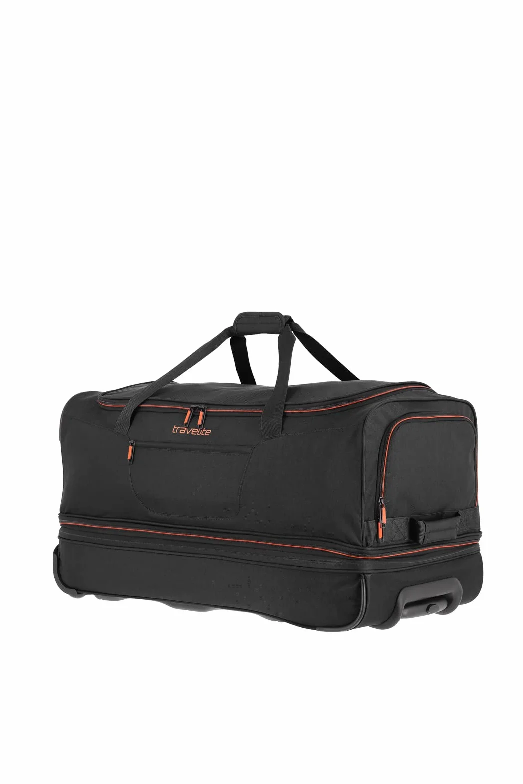 travelite Torba podróżna na wózek 2-kołowy rozmiar L ze składanym, seria bagażowa BASICS: miękka torba podróżna na bagaż z kółkami o dodatkowej pojemności, 70 cm, 98 litrów (z możliwością rozszerzenia do 119 litrów)