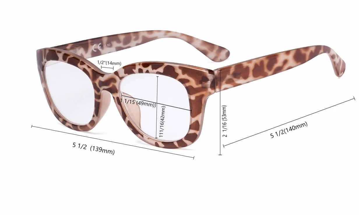 Eyekepper Ponadgabarytowe okulary do czytania - okulary do czytania w stylu retro dla kobiet