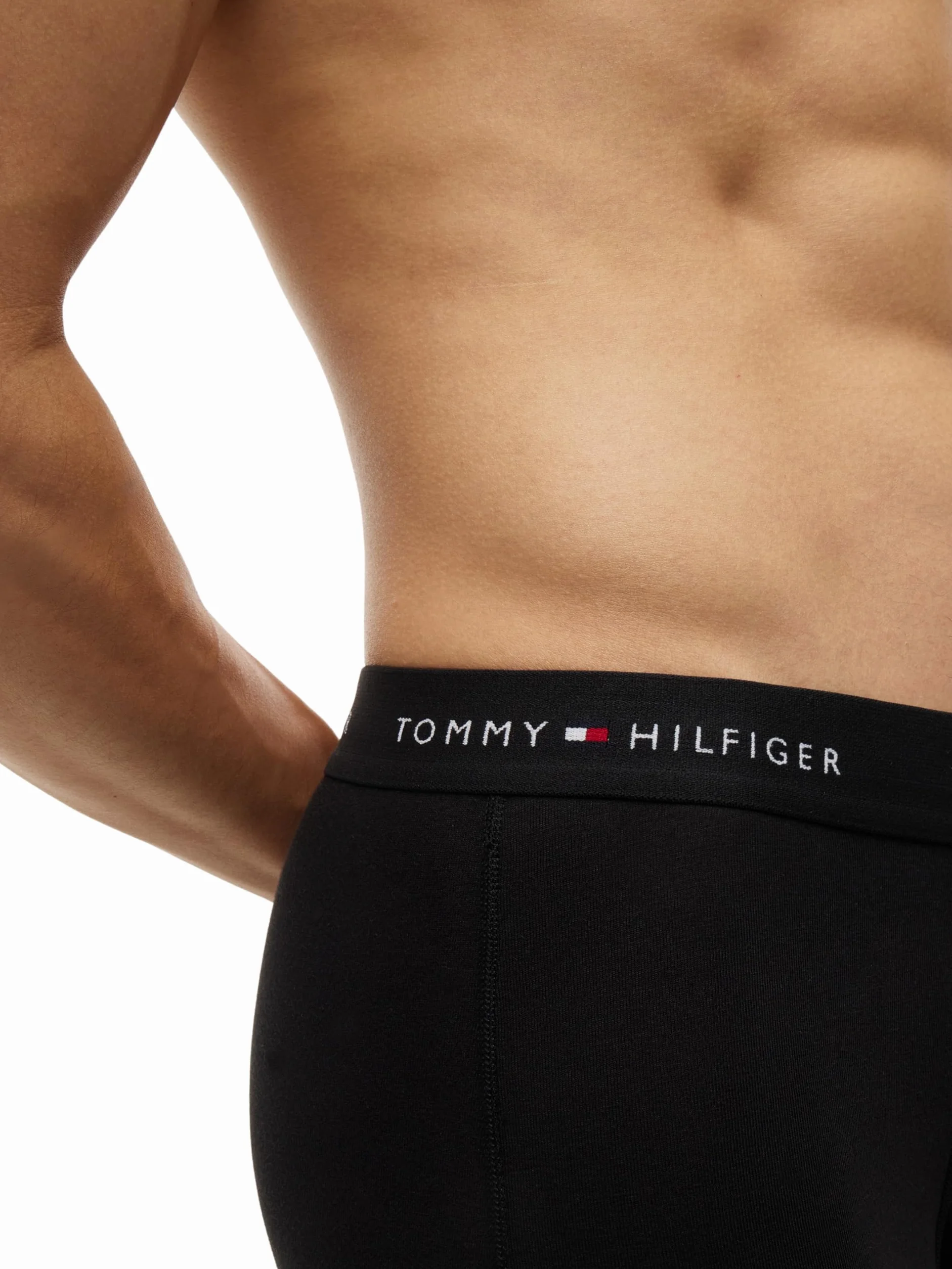 Tommy Hilfiger Męskie 3-pak kąpielówek z paskiem z logo, Czarny (czarny/czarny/czarny), XXL
