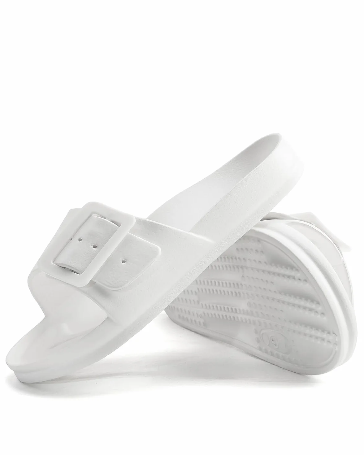 Kobiety Sliders Lekkie regulowane basen Flip Flops Sandały Slides,39EU,Biały