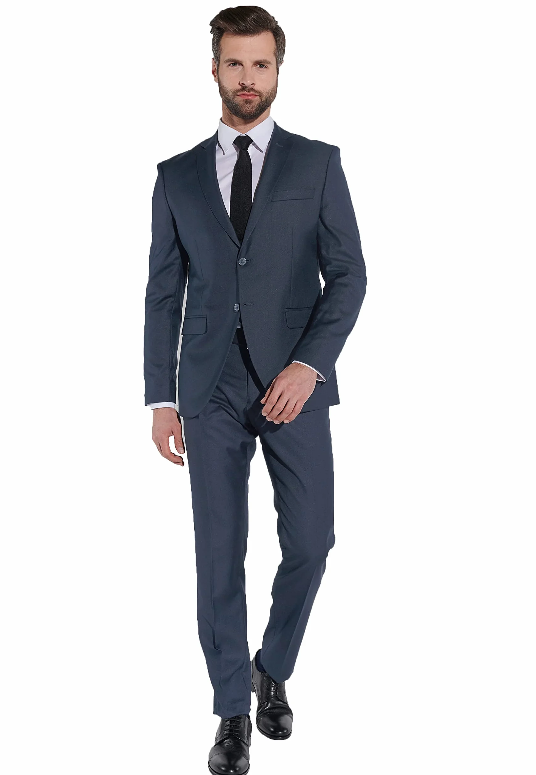 Steffen Klein Męski 2-częściowy garnitur biznesowy slim fit, smoking, marynarka z 2 guzikami