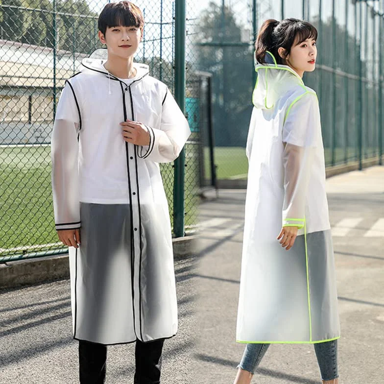 Męski płaszcz przeciwdeszczowy Przezroczysty damski płaszcz przeciwdeszczowy Kobiety Jednoosobowa odzież przeciwdeszczowa do podróży (Color : Green, Size : XXL)