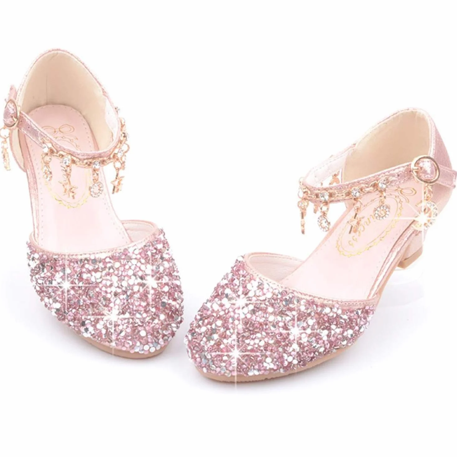 Dziewczęce buty księżniczki, błyszczące sandały, buty dla dzieci, na imprezę, baleriny, buty kryształowe, buty ślubne, błyszczące czółenka 26-38