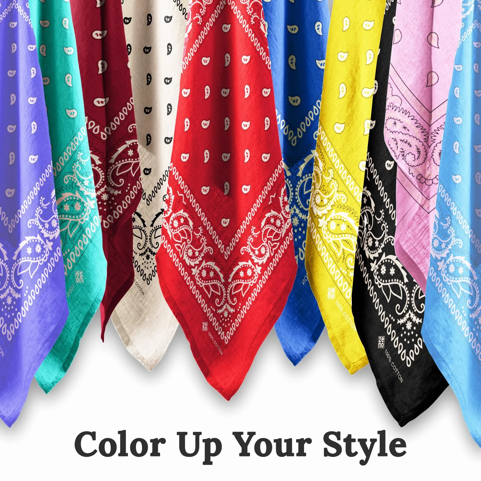 KP Bandana 10 Pack mieszane kolory - 100% bawełna i włókna naturalne - szalik bez poliestru - najwyższej jakości - miękki, trwały i nadający się do prania w pralce - chusta męska - unisex i dzieci