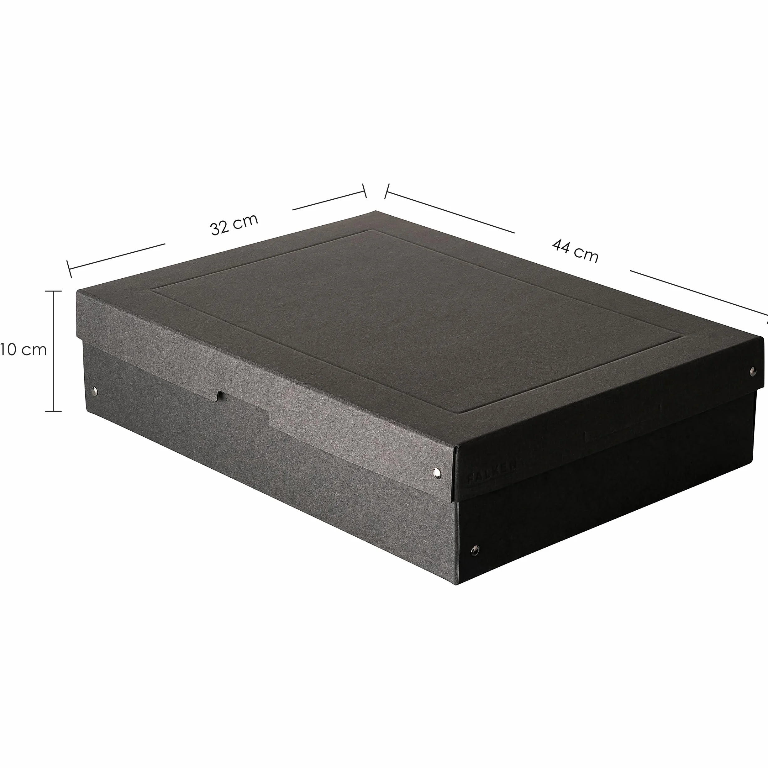 Oryginalny Falken PureBox Black. Made in Germany. 100 mm wysokości DIN A3. Pudełko do przechowywania z pokrywką ze stabilnego kartonu z recyklingu Niebieski anioł wegański pudełko na prezent pudełko