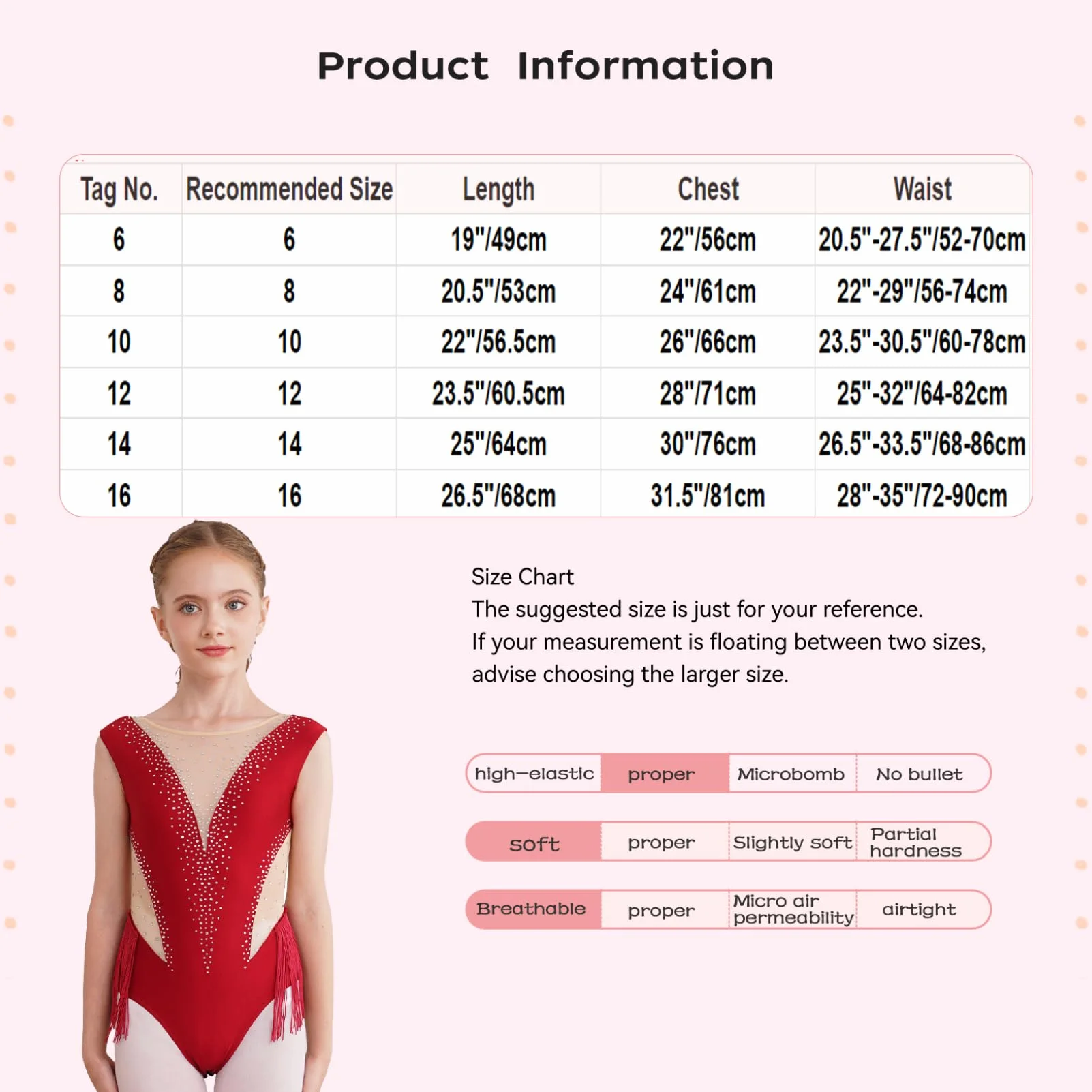 Oyolan Dziecko Dziewczyna Trykot Gimnastyka Łyżwiarstwo Taniec Latynoski Leotard Bez rękawów Rhinestone Pogrubiony Kostium 5-16 lat