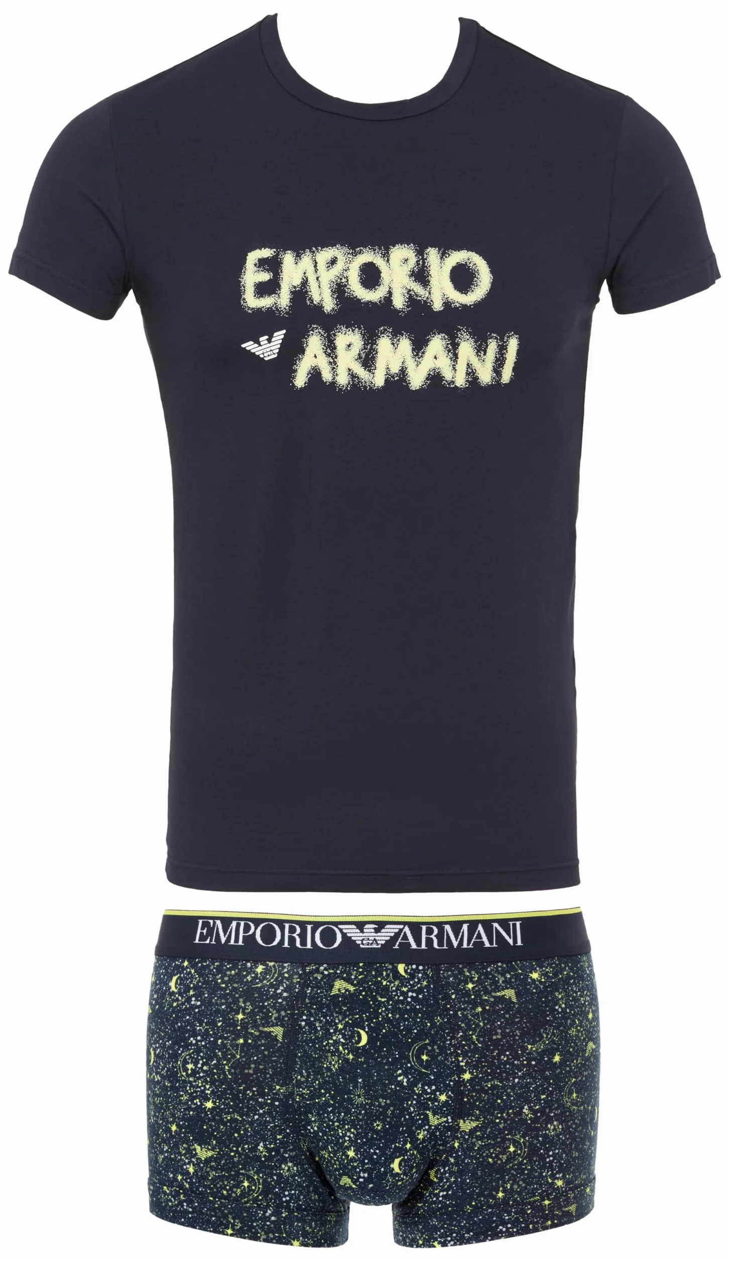 Emporio Armani Trunks Mężczyźni Christmas Stretch Cotton Crew Neck T-shirty + Trunk