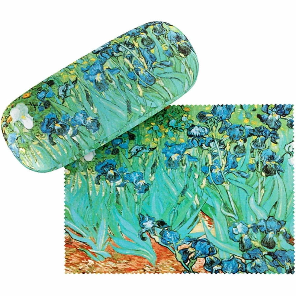 VON LILIENFELD etui na okulary Vincent van Gogh Iris kwiatowe okulary ściereczka z mikrofibry do czyszczenia okularów pudełko na okulary solidne twarde etui pokryte tkaniną