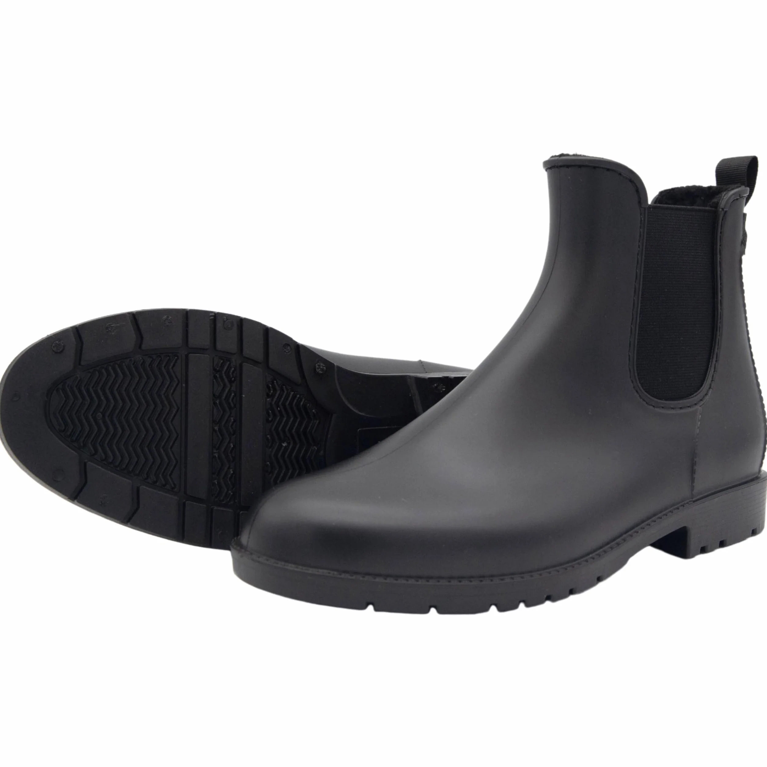 PFIFF PVC Jodhpur botki, botki z podszewką, buty zimowe z podszewką, czarne, dla dzieci i kobiet, 29-42