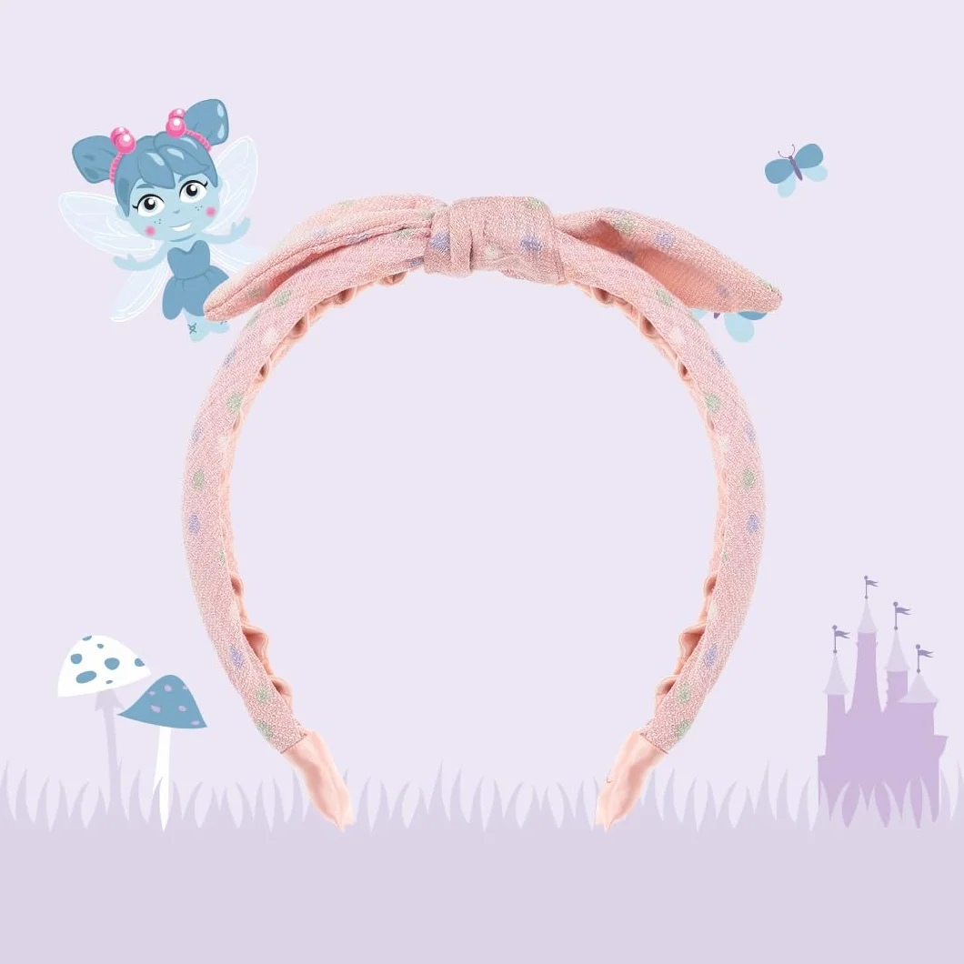 Invisibobble Hairhalo Kids różowa opaska na czoło dziewczęca z węzłem 1x | Opaska dziewczęca z możliwością dopasowania | Opaska dziewczęca z mocnym, ale bardzo wygodnym wsparciem