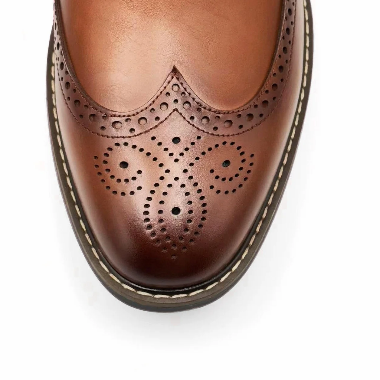 Finishing & Sewing Męskie buty ze szpicem skrzydłowym, klasyczny styl Brogue, sznurowane buty Oxford