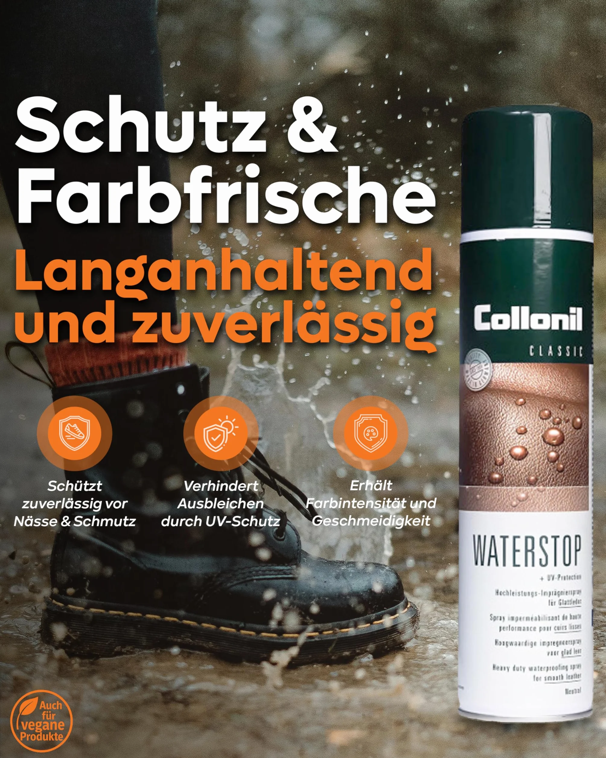 Collonil Uniseks dla dorosłych Waterstop 400 ml Spray zabiegi i polerki do butów AER014 przezroczysty 400 ml