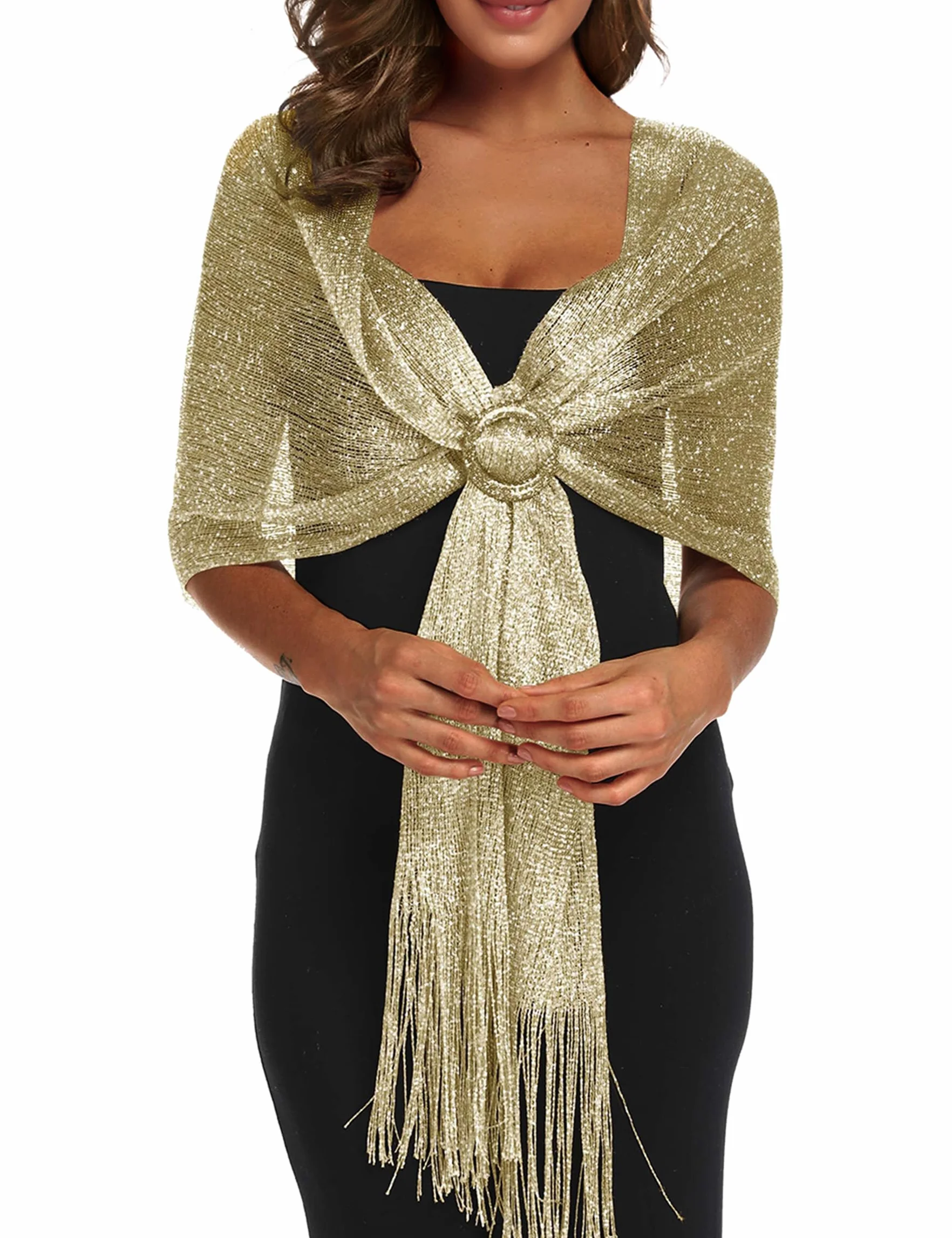 Rheane Shawl Wraps for Women Shawls and Wraps for Evening Dresses Pashmina Rave Silver Dress for Women Sparkly Dress Women's Scarves & Wraps (Matcha Latte)