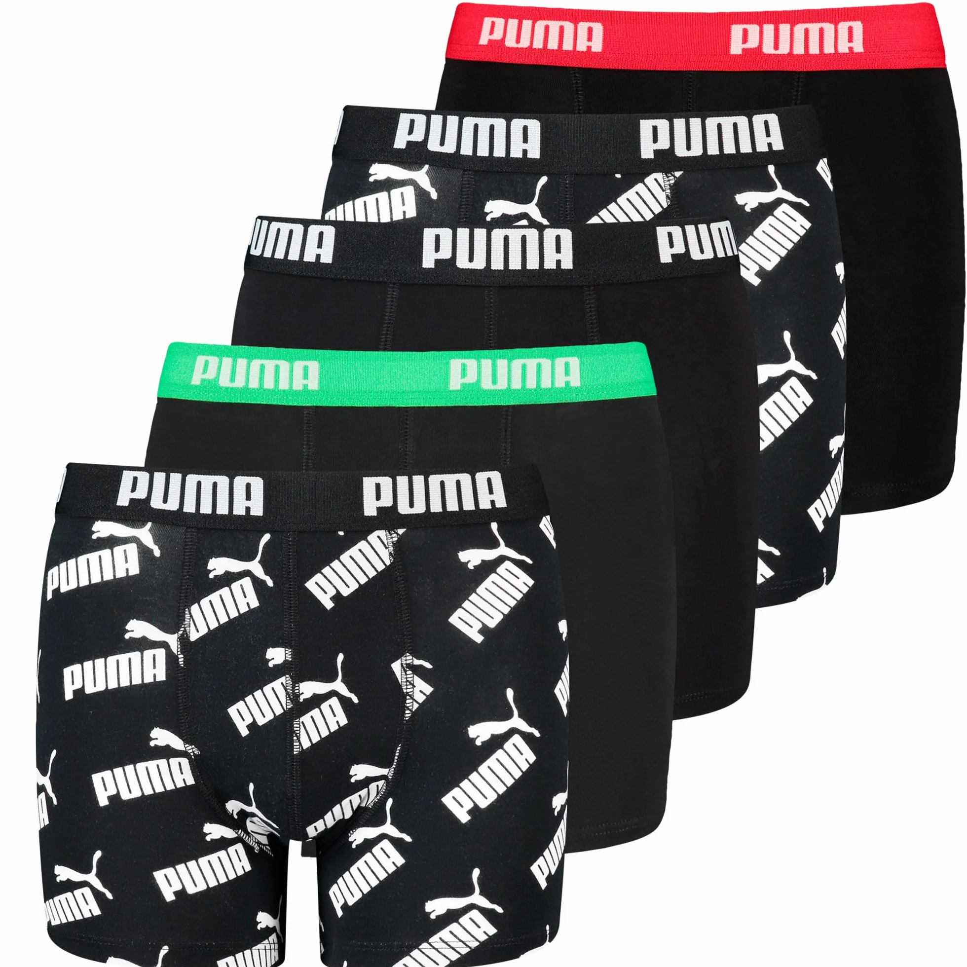 Puma Dziecięce bokserki uniseks (5 sztuk), czarny, 170-176