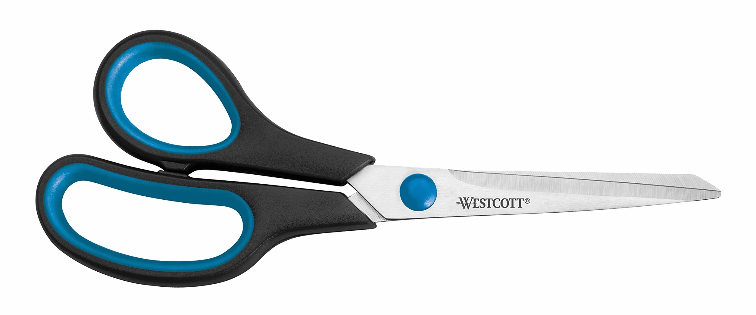 Westcott E-30282 00 Easy Grip Lefty nożyczki nierdzewne, proste, asymetryczne, 21 cm, dla osób leworęcznych, niebiesko-czarne – i inne wersje