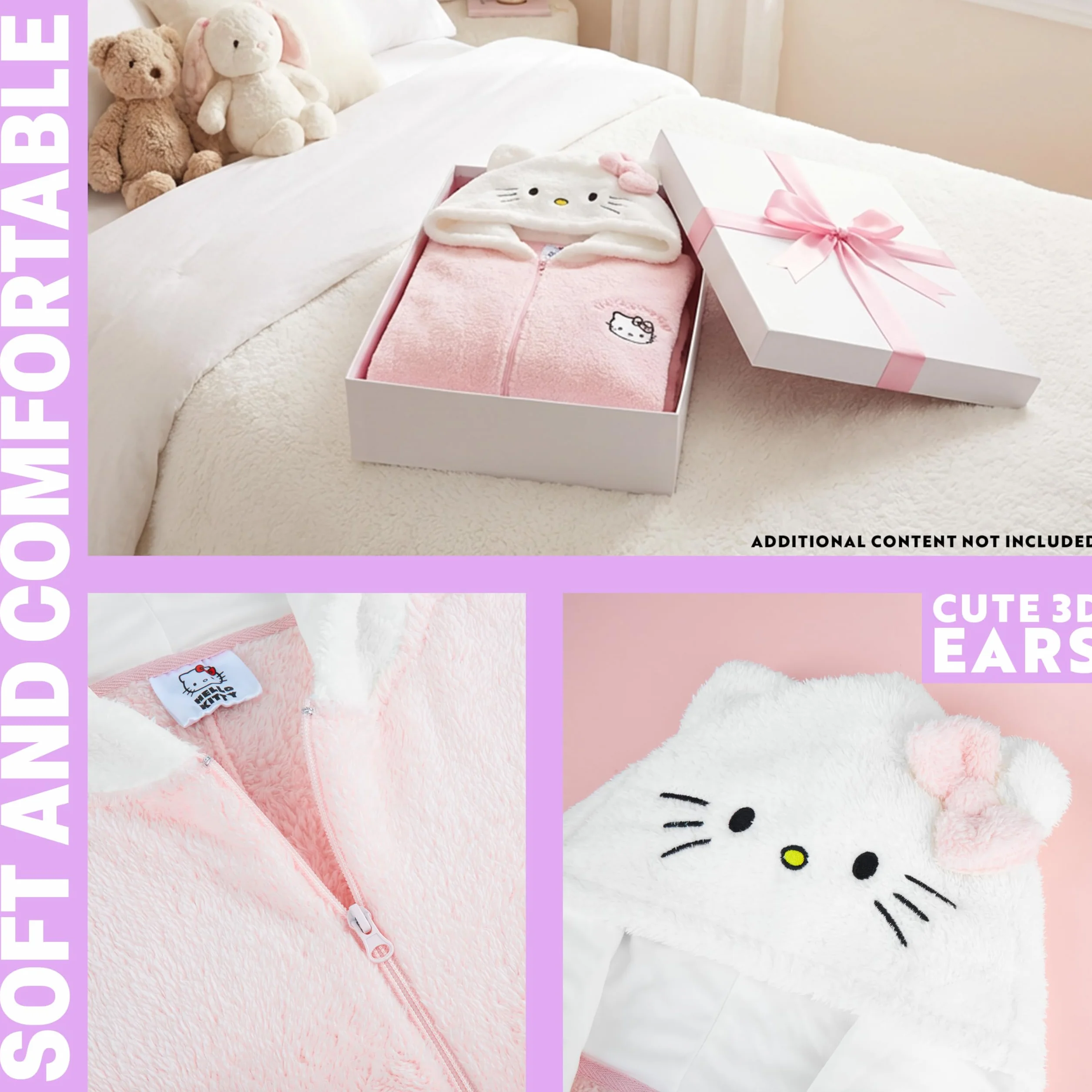 Hello Kitty Sanrio jednoczęściowa piżama dla dziewcząt, nastolatków, kawaii, odzież wypoczynkowa, zapinana na zamek, kombinezon piżamowy, prezenty dla dziewcząt