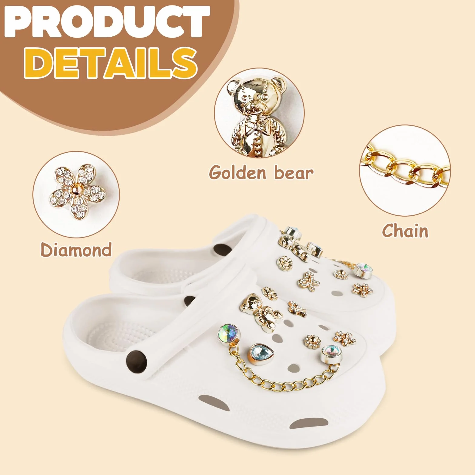 14 sztuk Charms Crocs, kolorowe diamenty, ozdoby Crocs, akcesoria do butów, zdejmowane szpilki do dekoracji Croc Diy, DIY różne kształty, akcesoria dekoracyjne dla kobiet, dziewcząt, dorosłych