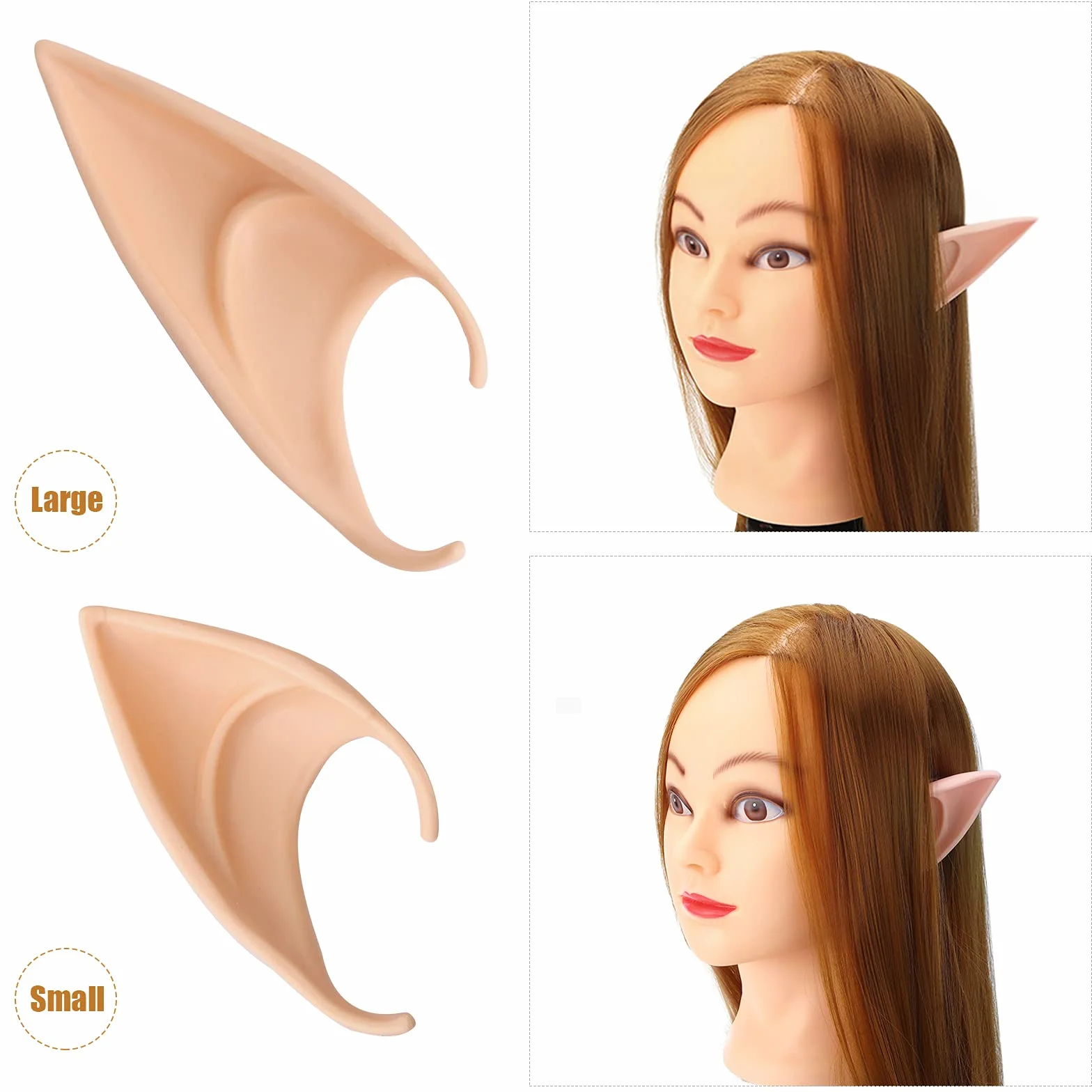 ASTER Wróżka wróżka Pixie uszy elfa duch uszy elfa kostium bal cosplay impreza przebranie cosplay maskarada akcesoria na Halloween Boże Narodzenie przyjęcie elfie uszy wampira