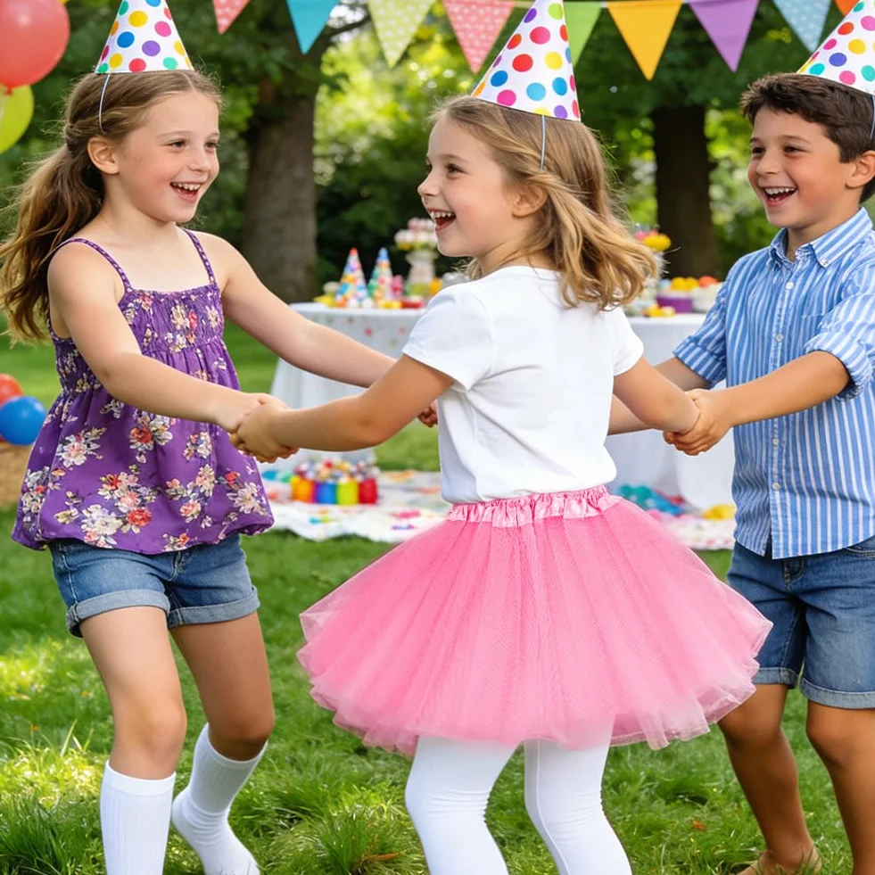 Spódnica tutu dla dziewczynek, elastyczna, 3-warstwowa tiulowa spódnica tutu, puszysta sukienka księżniczki, bajkowa sukienka dla dzieci, dziewcząt, do tańca, na urodziny, Boże Narodzenie