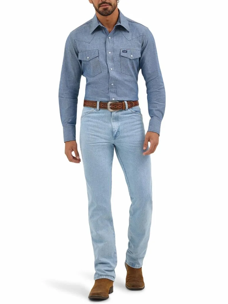 Wrangler Western Mężczyźni Cowboy Cut Western Long Sleeve Snap Work Shirt Firm Finish
