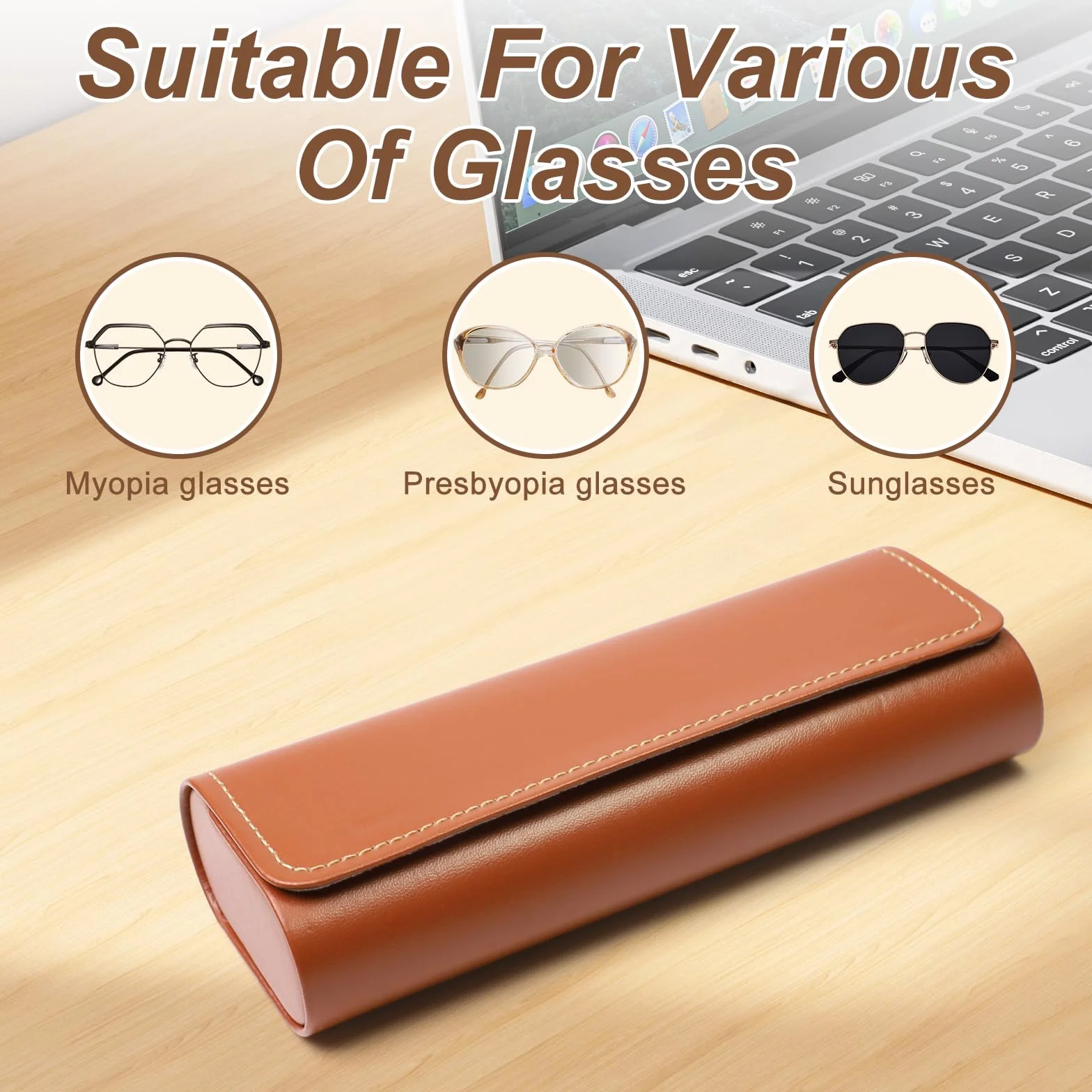 2 sztuki etui na okulary, hardcase, skórzane, metalowe, z zapięciem magnetycznym, przenośne etui na okulary przeciwsłoneczne w stylu vintage, pasuje do większości okularów, Czarny i br?zowy
