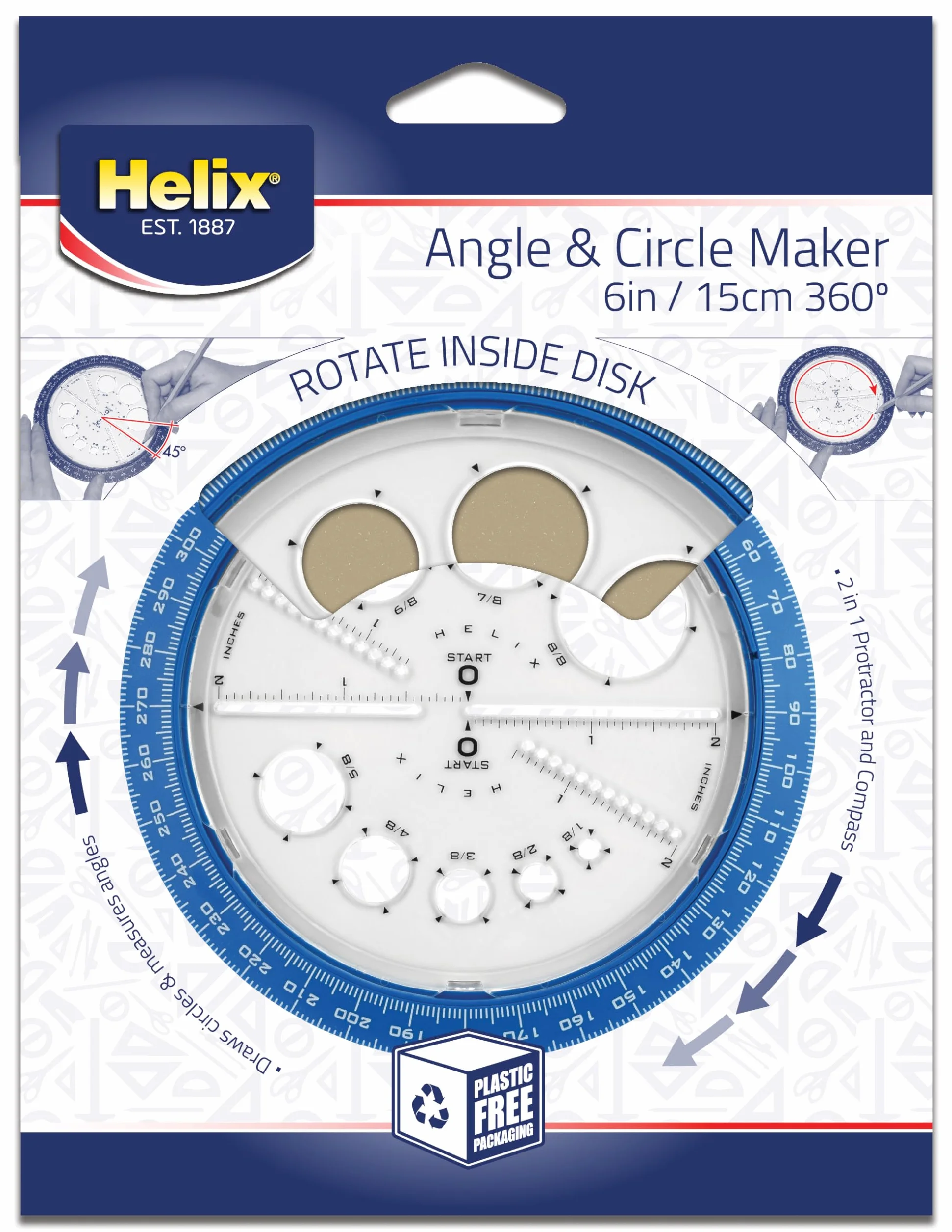 Helix 36002 Kątomierz, Przezroczysty, ‎54,84 x 1,61 x 43,55 cm; 20,57 g