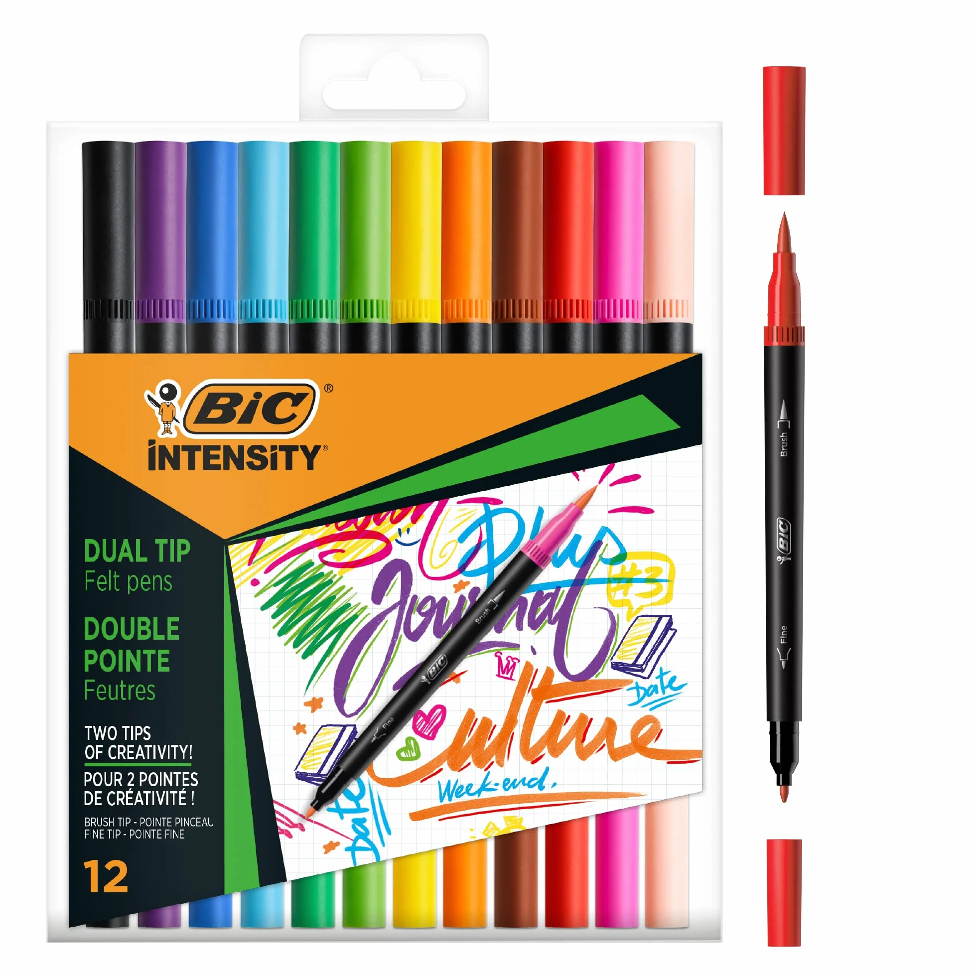 BIC Intensity Classic Dual Tip Pisak dwustronny Etui 12szt