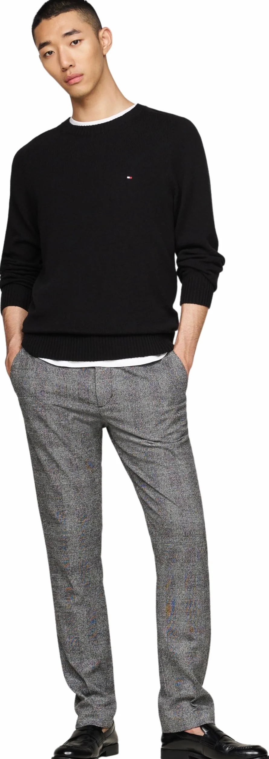 Tommy Hilfiger Dc Denton Brushed Check Mw0mw36700 - Odzież — spodnie Mężczyźni