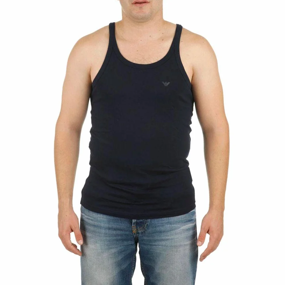 Emporio Armani Męska koszulka piżamowa (2 sztuki), granatowy/granatowy, M