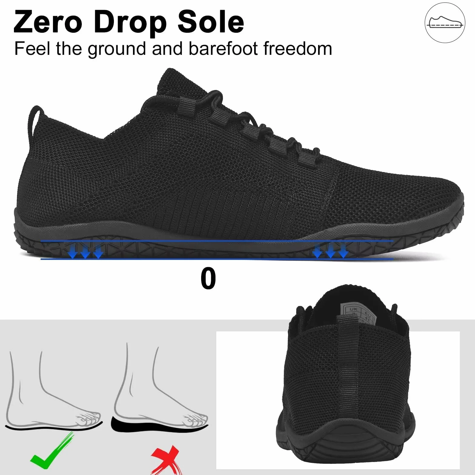 Wizshoe Buty Barefoot Damskie i Męskie Szerokie Minimalistyczne Obuwie do Chodzenia Lekkie Oddychające Elastyczna Podeszwa Wygodne Buty