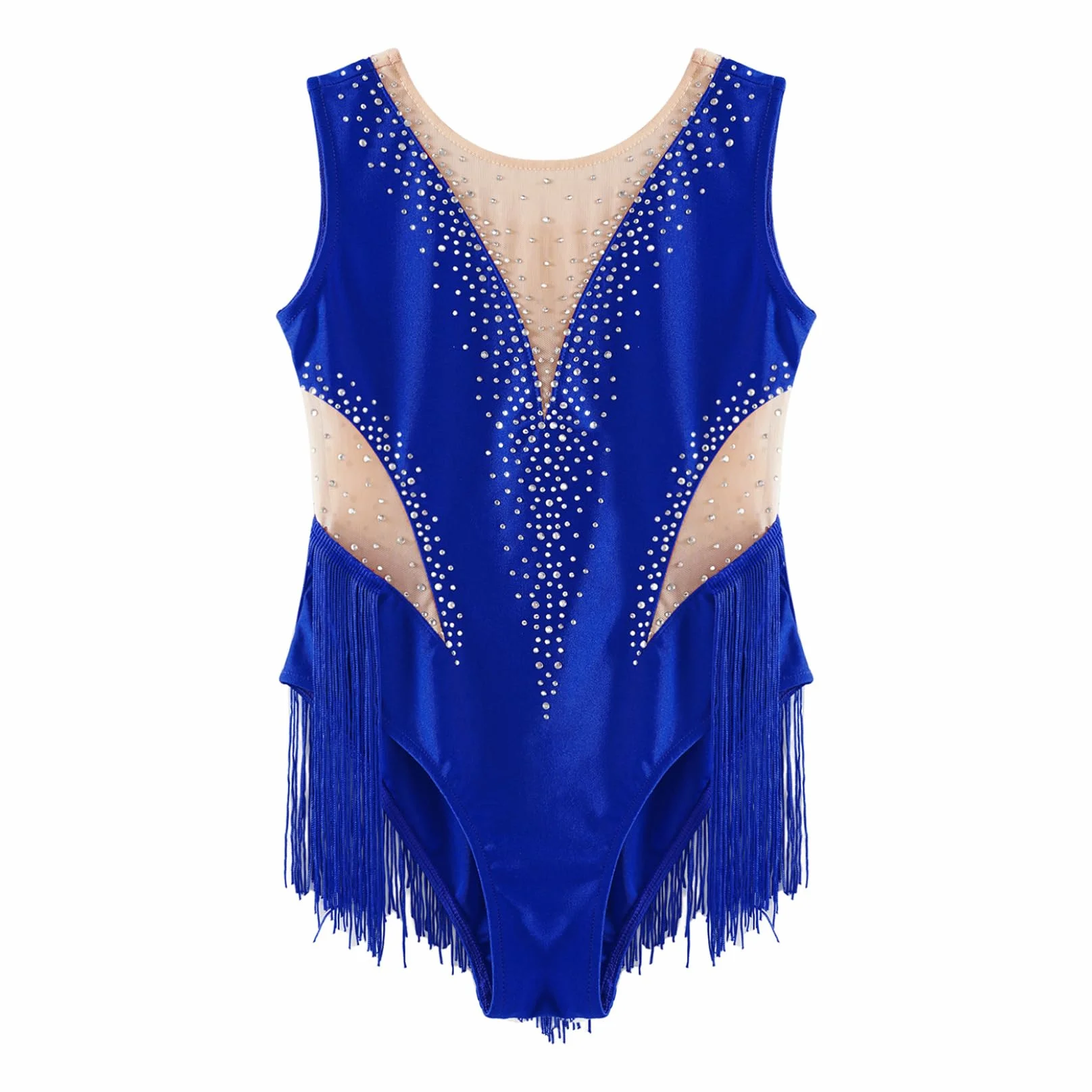 Runhomal Dziewczyna Trykot gimnastyka rytmiczna zawody Rhinestone Strój bez rękawów Dziecko Leotard Łyżwiarstwo figurowe Balet Joga Performance