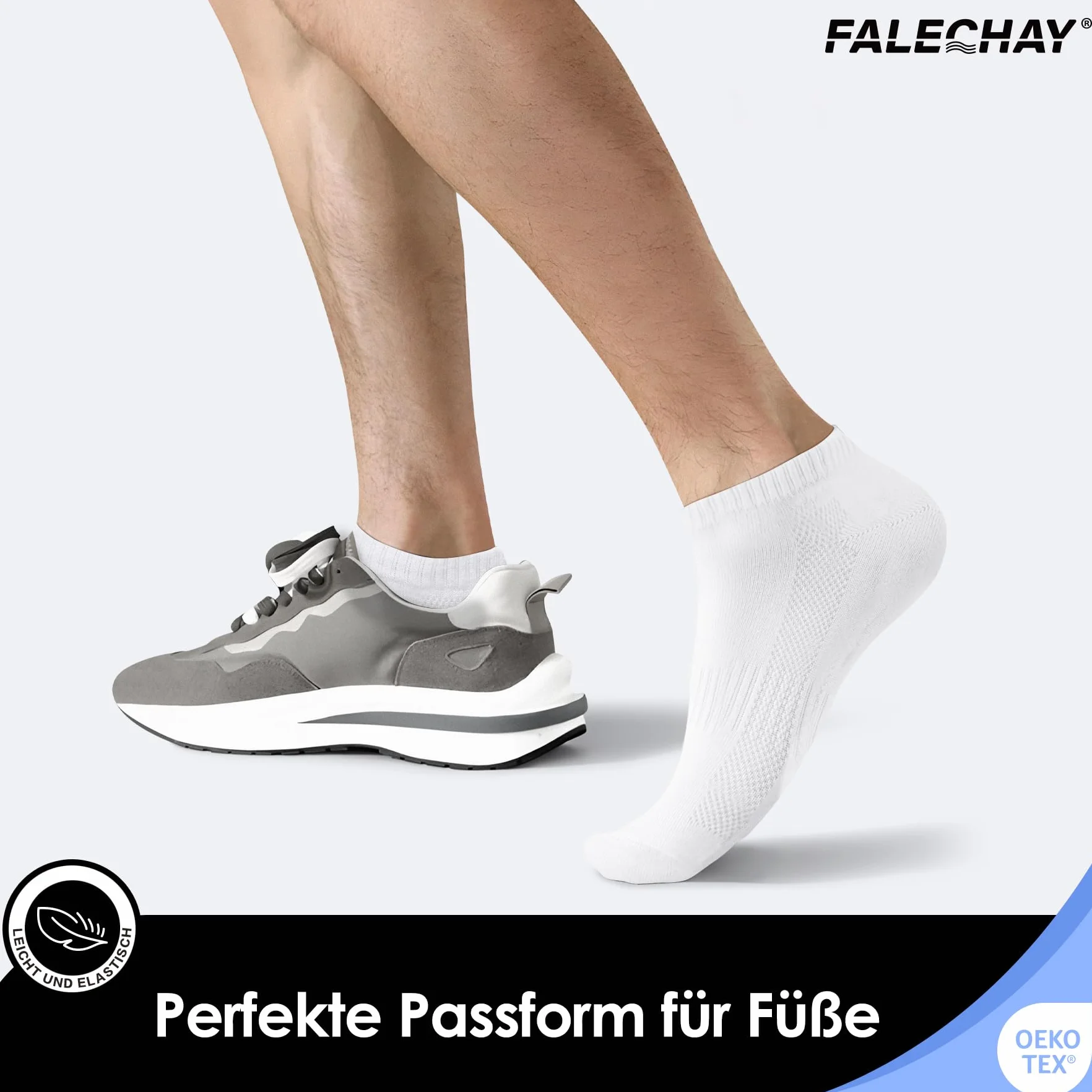 Falechay 10 Par Skarpetki Męskie Damskie Skarpety Sportowe Krótkie Oddychające Bawełniane PółSkarpety Unisex