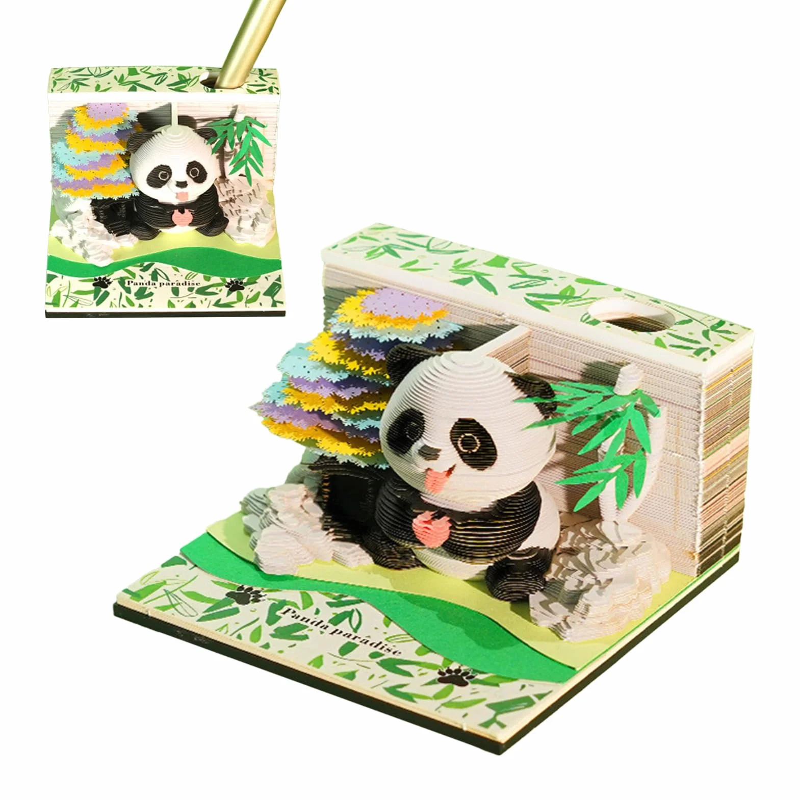 Kalendarz 3D, papier panda rze?ba notatnik, kalendarz 3D, do klasy, domu i nauczyciela, do pracy, urlop, trening fitness
