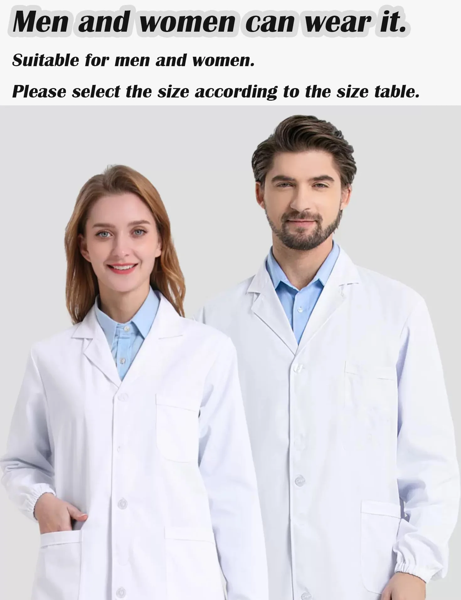 Laboratorium Chemiczna koszula dla chłopców, mężczyzn, kobiet, białych laboratoryjnych, długa koszula unisex, płaszcz zdrowotny dla uczniów szkół, szpitala, lekarza, studenta sztuki