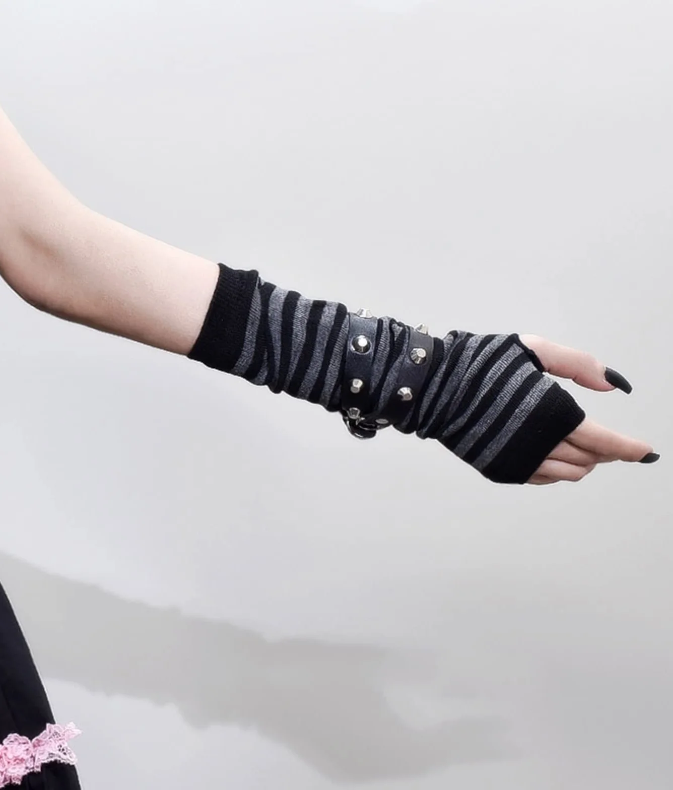URAWESO Gotyckie ocieplacze na ramiona Emo Punk Y2k rękawy bez palców rękawiczki cosplay kostium
