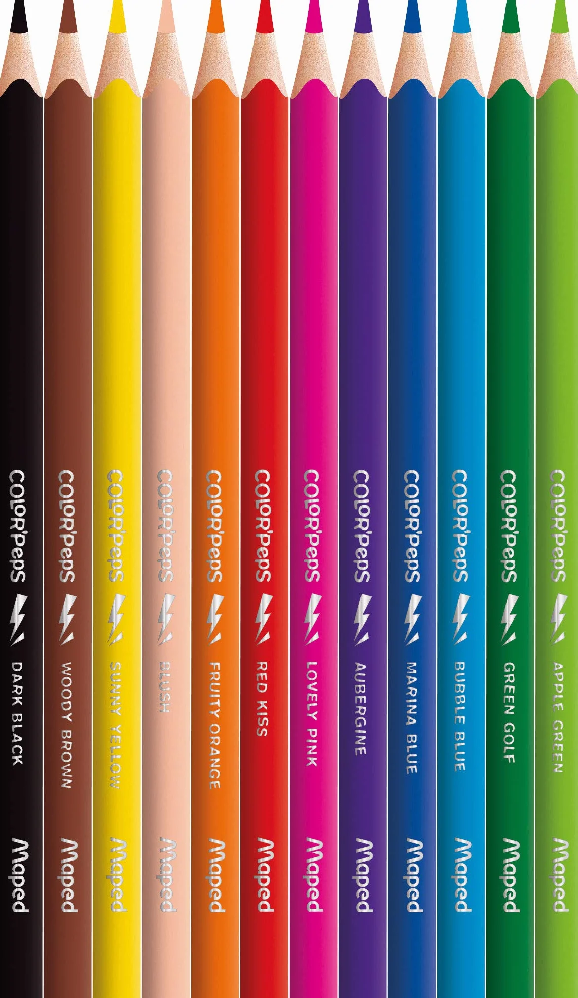 Maped - ergonomiczne kredki COLOR'PEPS STRONG - 12 długopisów + 12 naklejek z imieniem