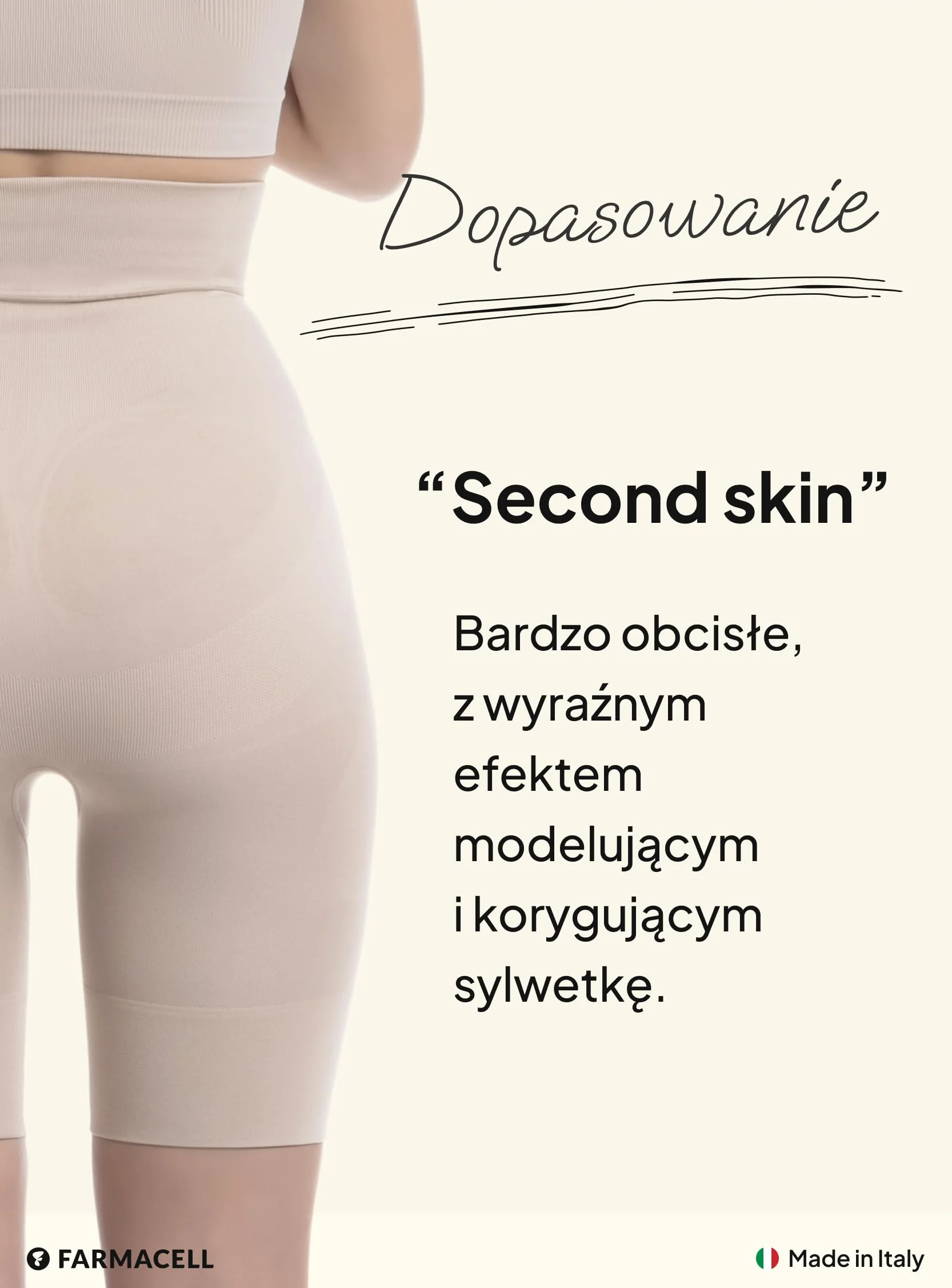 Farmacell Szorty Modelujące Damskie, Kontrolą Brzucha, Push-Up, Made in Italy, 603