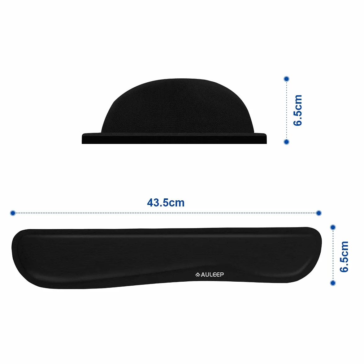 AULEEP Podkładka pod klawiaturę, antypoślizgowa gumowa podstawa i ergonomiczna konstrukcja do komputera PC laptopa Mac (czarna)