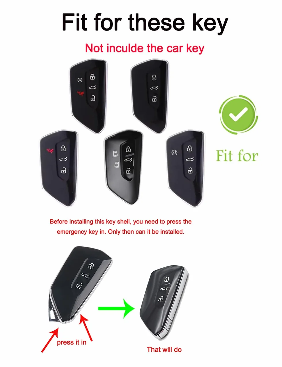 ontto Etui na kluczyki samochodowe, etui na kluczyki pasuje do Ford Capri Elektro Tourneo Connect 2024, 2025, 2026, do Skoda RS IV, Octavia Elroq 85, skórzane, metalowa obudowa kluczy, 3/4/5