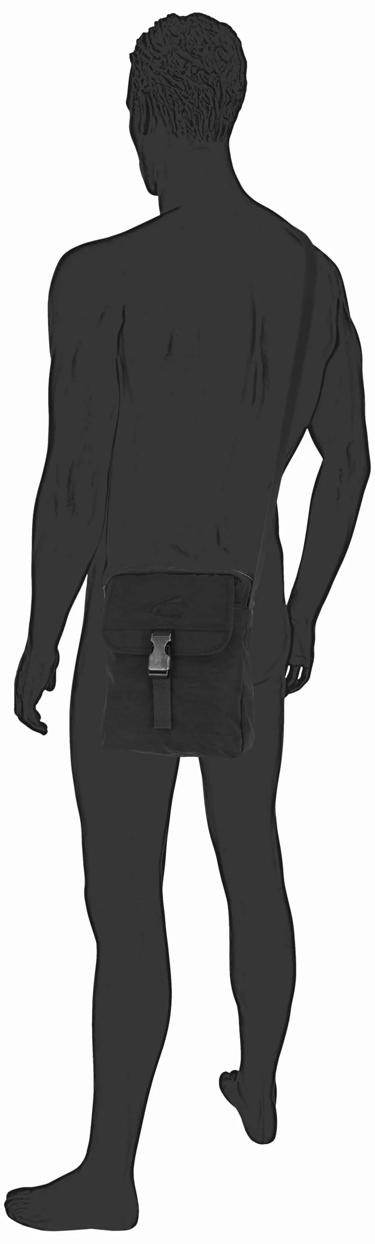 camel active, Journey męska torba na ramię, czarny, 21,5 x 11 x 26, torba na ramię