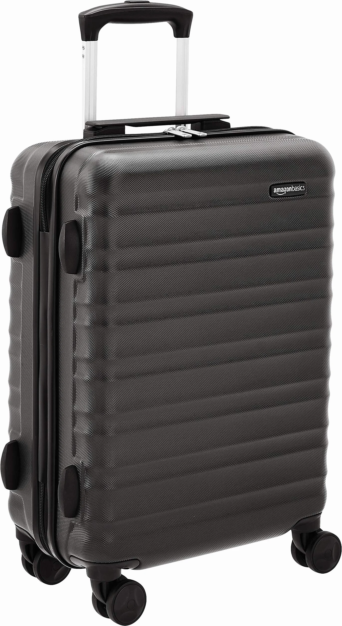 Amazon Basics Walizka Kabinowa Twarda - Bagaż Podręczny ABS Zatwierdzony dla Ryanair - Odporna na Zarysowania i Lekka - 55 x 40 x 20cm - Czarny