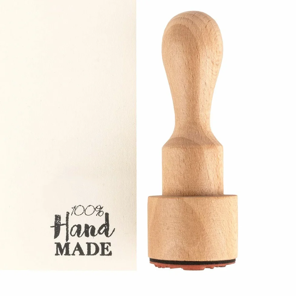 Ideen mit Herz Pieczątka | wysokiej jakości drewniany stempel z uchwytem | Ø 3 cm | wysokość 8,5 cm | różne sentencje do wyboru (100% ręczne wykonanie)