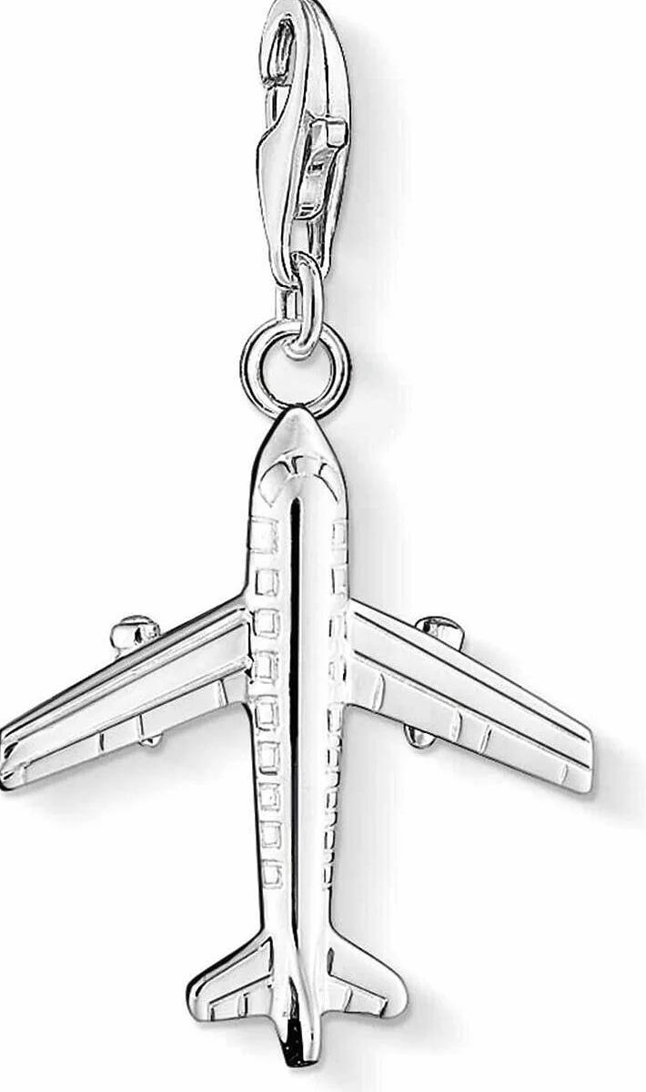 Thomas Sabo Damska Zawieszka Charms Samolot, Charm Club 925 Srebro Wysokiej Próby 0030-001-12