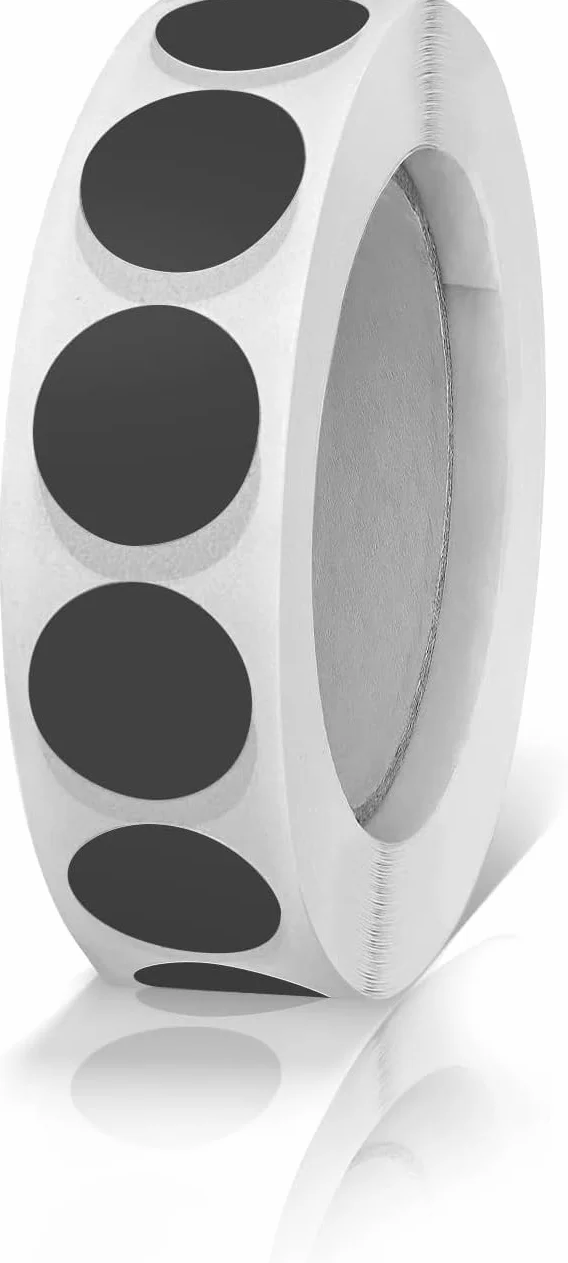 2 tomy okrągłych naklejek 13 mm, czarno-białe, samoprzylepne etykiety z kodami kolorystycznymi, małe kropki samoprzylepne, białe, do biura, sklepu, domu i klasy, 2000 sztuk