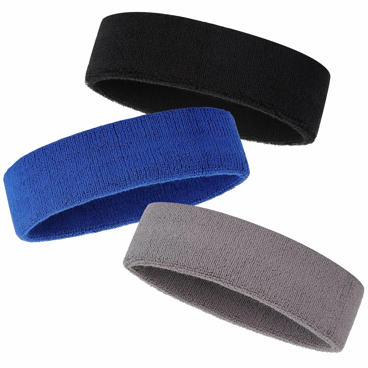 ONUPGO Headband Sports Sweatbands - 3/6/12 Terry Cloth Striped Head Band/Wrist Band Set Athletic Ćwiczenie Koszykówka Headbands Moisture Wicking Bluza Absorbing Band