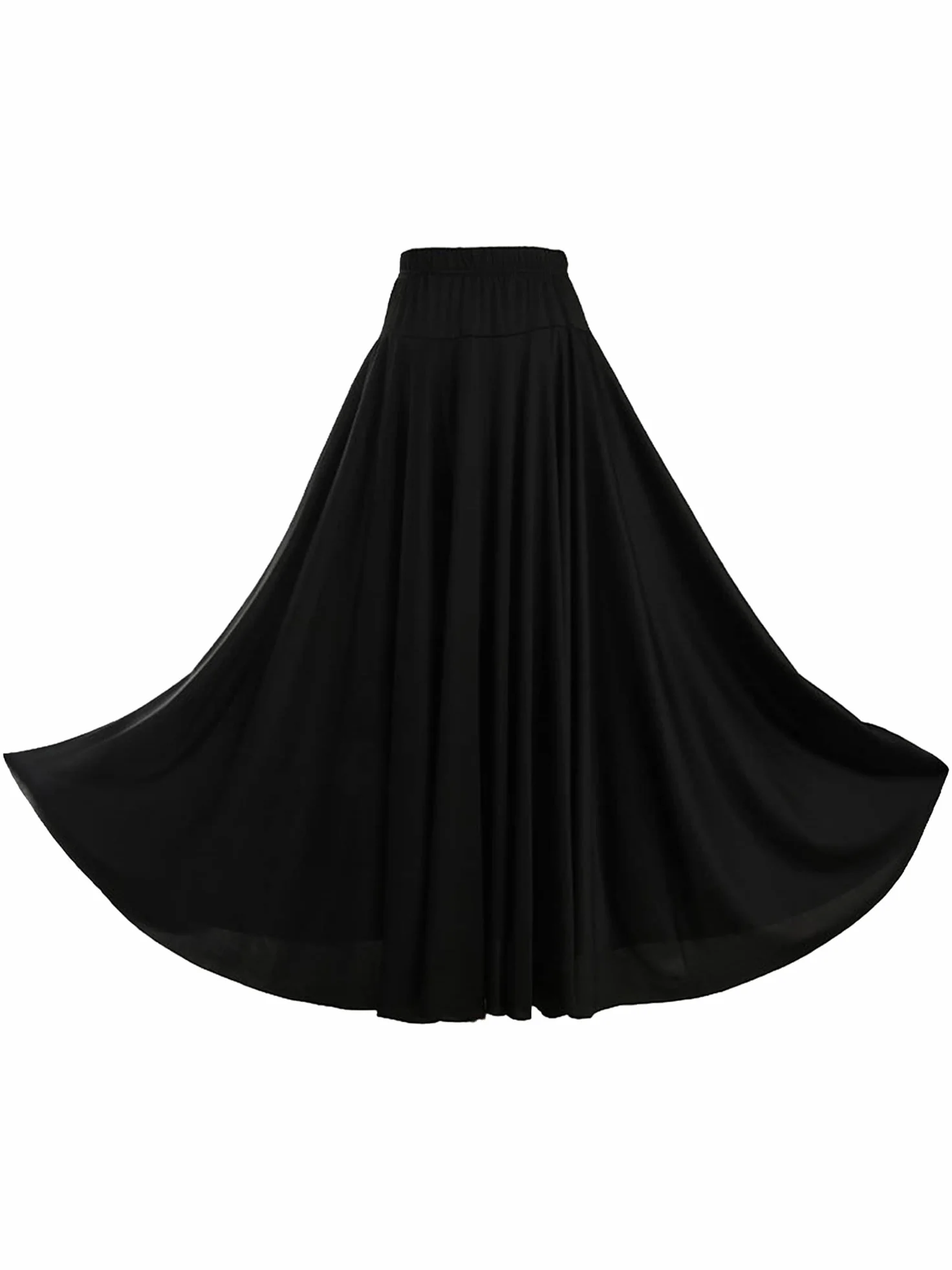 CHICTRY Damska spódnica do tańca, jednokolorowa, flamenco dance, długa spódnica maxi, plisowana spódnica tango, latynoski, walc, taniec brzucha, bal, kostium na konkurs