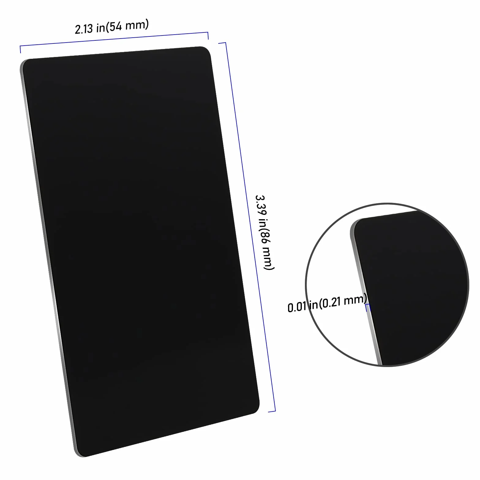 100 sztuk metalowych wizytówek, czarne, aluminiowe, puste kartki, grawerowane laserowo, wizytówki metalowe, karty biznesowe, dla klientów biurowych, zrób to sam", 86 x 54 x 0,21 mm