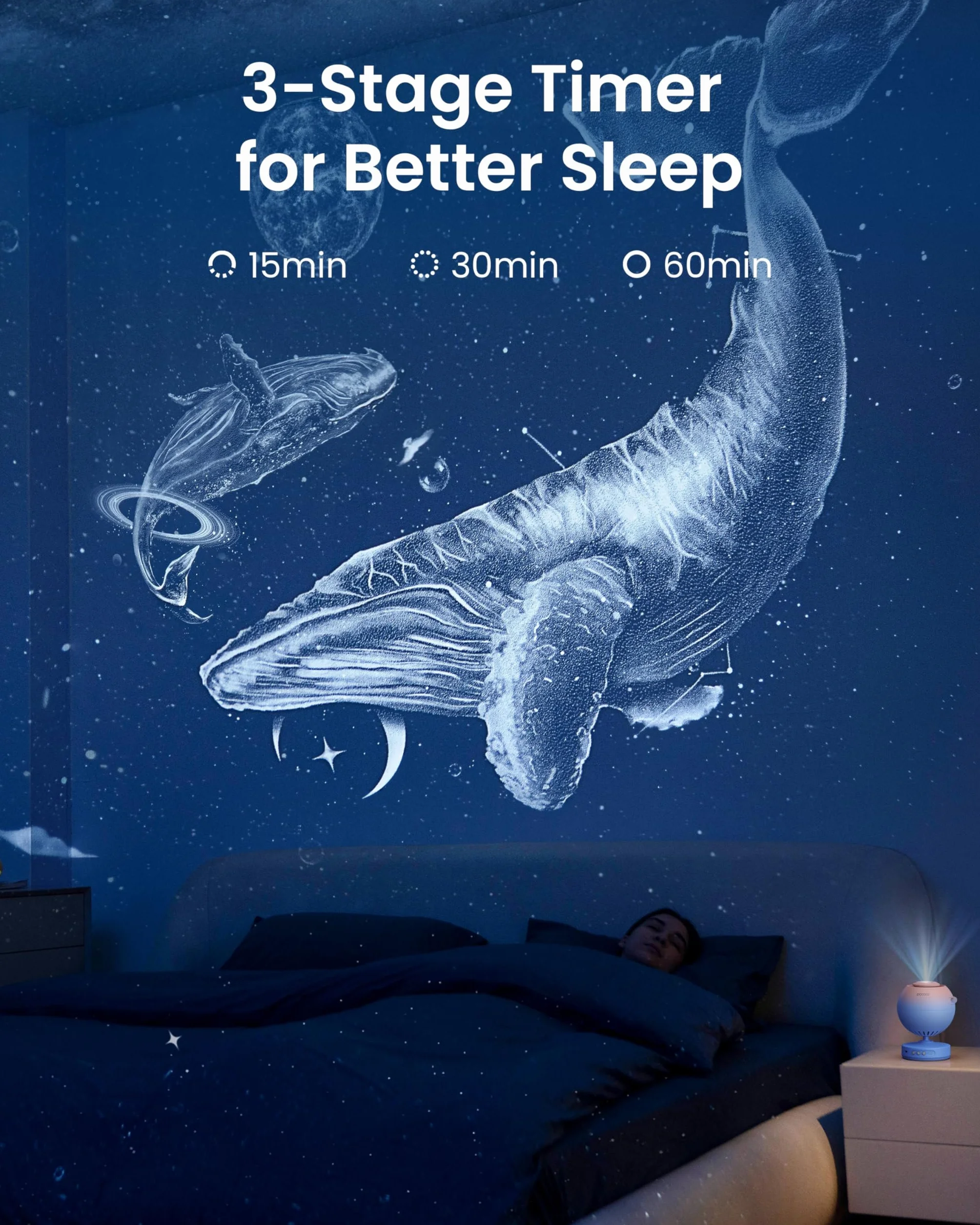 POCOCO Domowe planetarium projektor gwiazd: ultra przezroczysty projektor galaktyki do sypialni urodziny rocznica pomysły dziewczyna kobiety jej żona prezenty łagodzące stres lampki nocne dekoracja