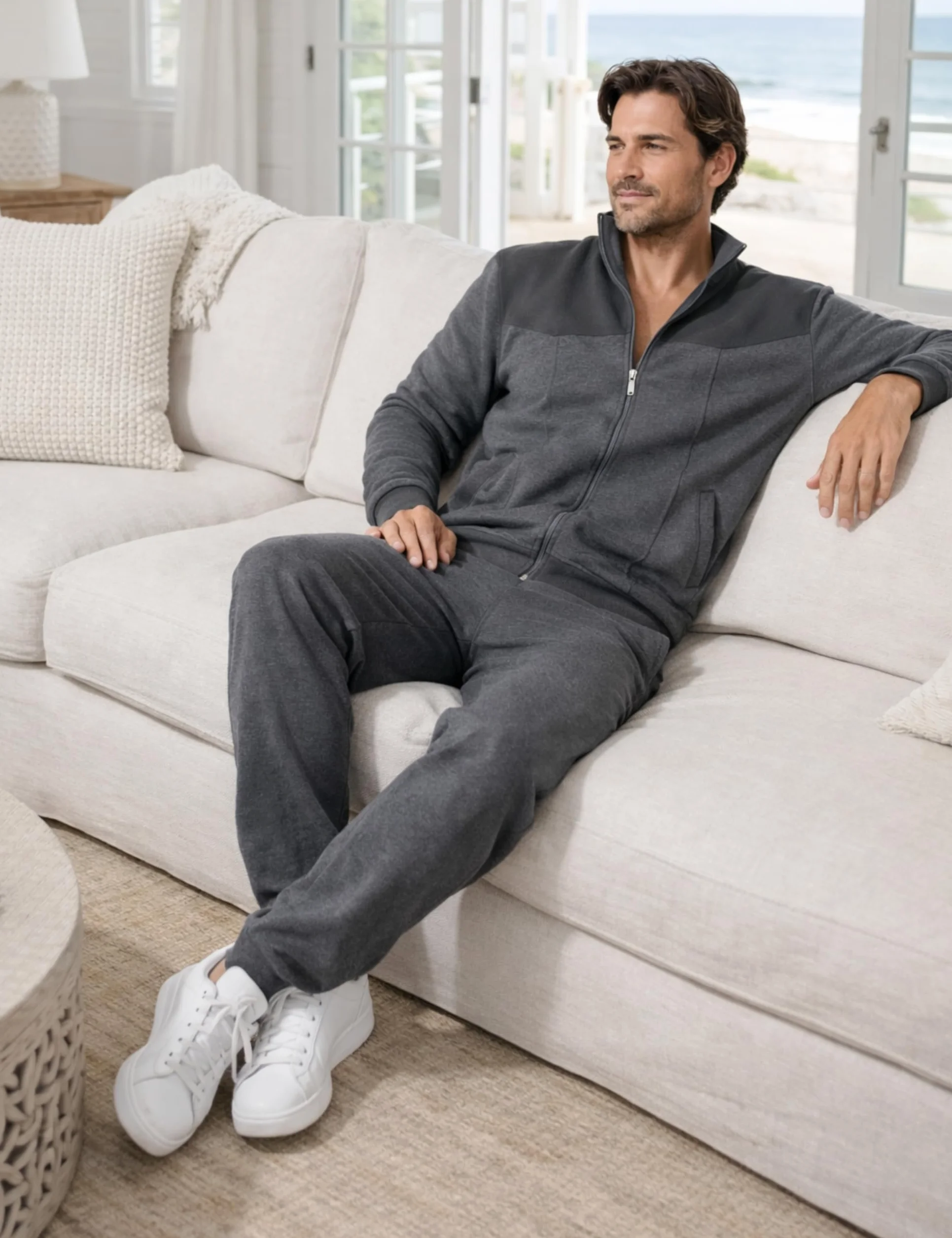 Morgenstern Męski dres domowy - dres treningowy - dres sportowy - bawełna - komplet