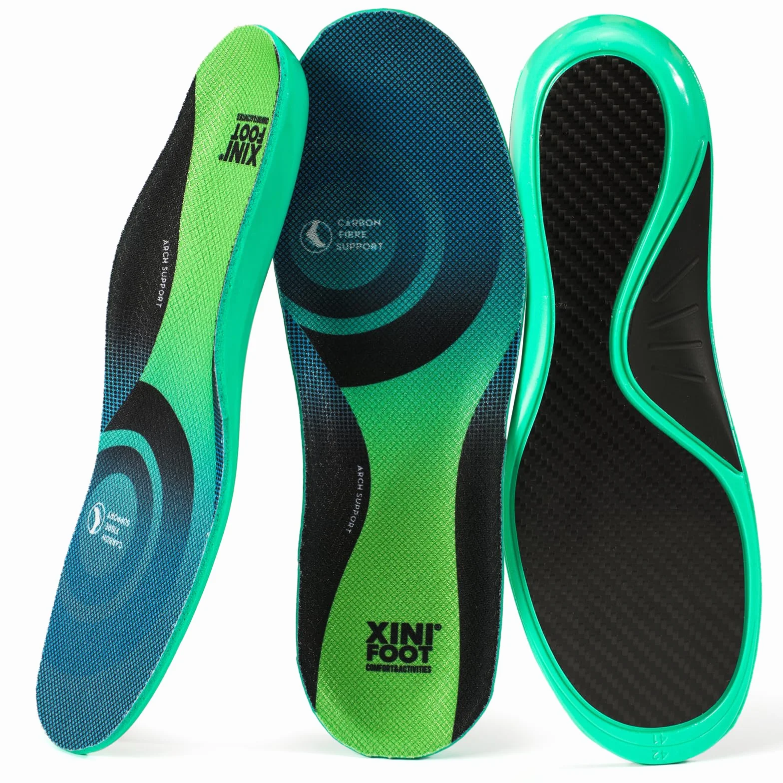 XINIFOOT Wkładki Performance z włókna węglowego, amortyzujące wstrząsy, sportowe wkładki do butów, do biegania, koszykówki, lekkoatletyki, wkładki do butów turystycznych lub butów